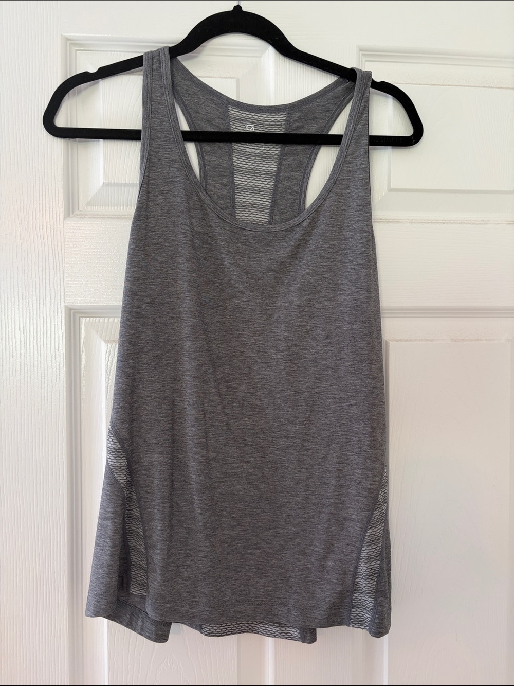 GAP Grey Racerback Mesh-Accent Tank Top